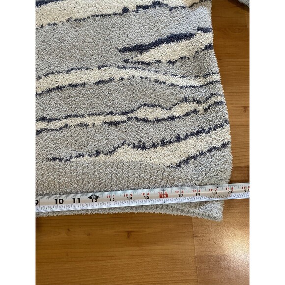 Barefoot Dreams CozyChic Hi-Low Pullover Blue/Cream Sweater -Size L - Picture 14 of 16